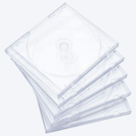 Progo 10.4 mm Standard Single Clear CD Jewel Case with Assembled Clear Tray, 50 Pack