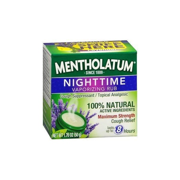 Mentholatum Nighttime Vaporizing Rub - 1.76 oz, Pack of 4