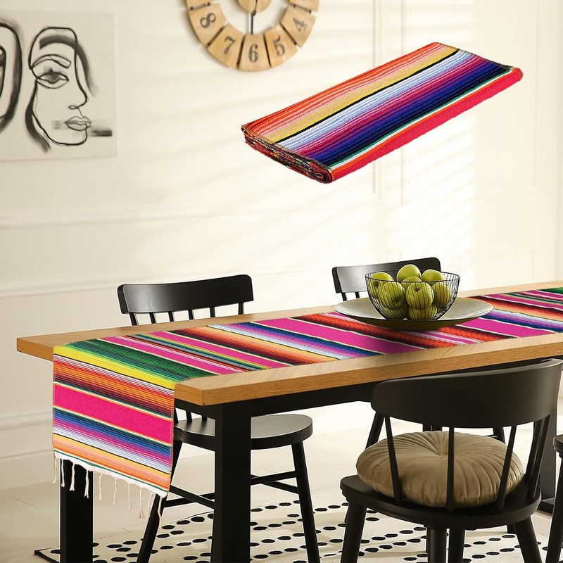 Bessy shop Mexican Table Blanket,Washable Outdoor Picnic Table,Hand Woven Cotton