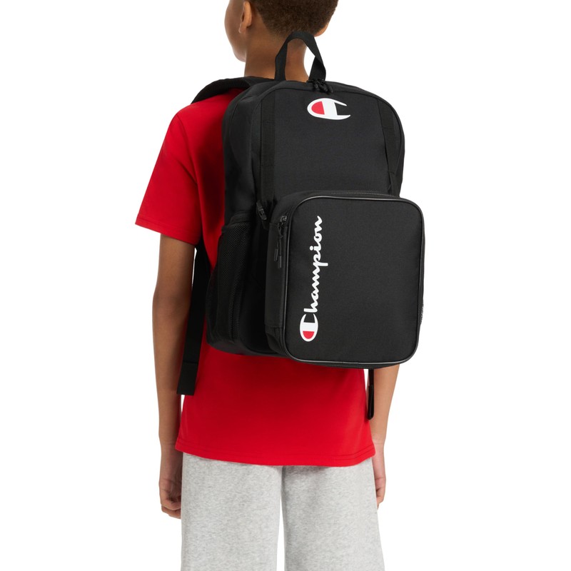 Champion Mode Lunch Kit & Backpack Combo, Black, One Size