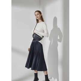 Montte Di Jinne - Women Italian Textured Leather Waist Bag Belt Bag or Crossbody Bum Bag with Long Adjustable Strap (Smoke Rose)