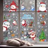 Cheerful Merry Christmas Window Clings, Funny Cute Xmas Elements Window