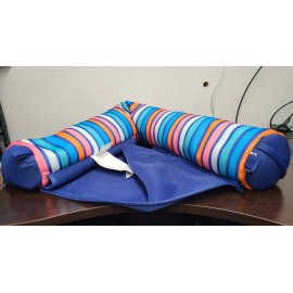 Big Joe Pool Noodle Sling Chair With Drink Multicolor Strip "NEW"