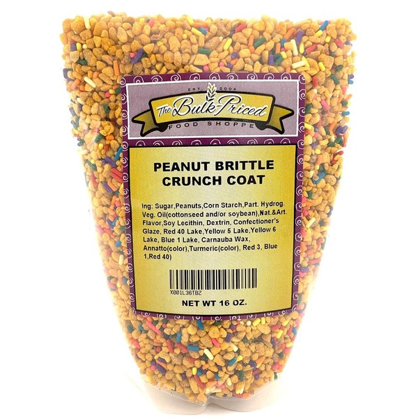 The Bulk-Priced Food Shoppe Peanut Brittle Crunch Coat Ice Cream Topping (1 lb. Resealable Zip Lock Stand Up Bag), Kosher
