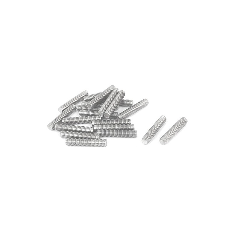 Sourcingmap M6 x 30mm Fully Male Threaded 304 Stainless Steel