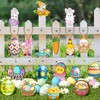 HUKLIM 36Pcs Easter Decorations-(with Lights) Easter Tree Decoration-Easter Wooden Hanging