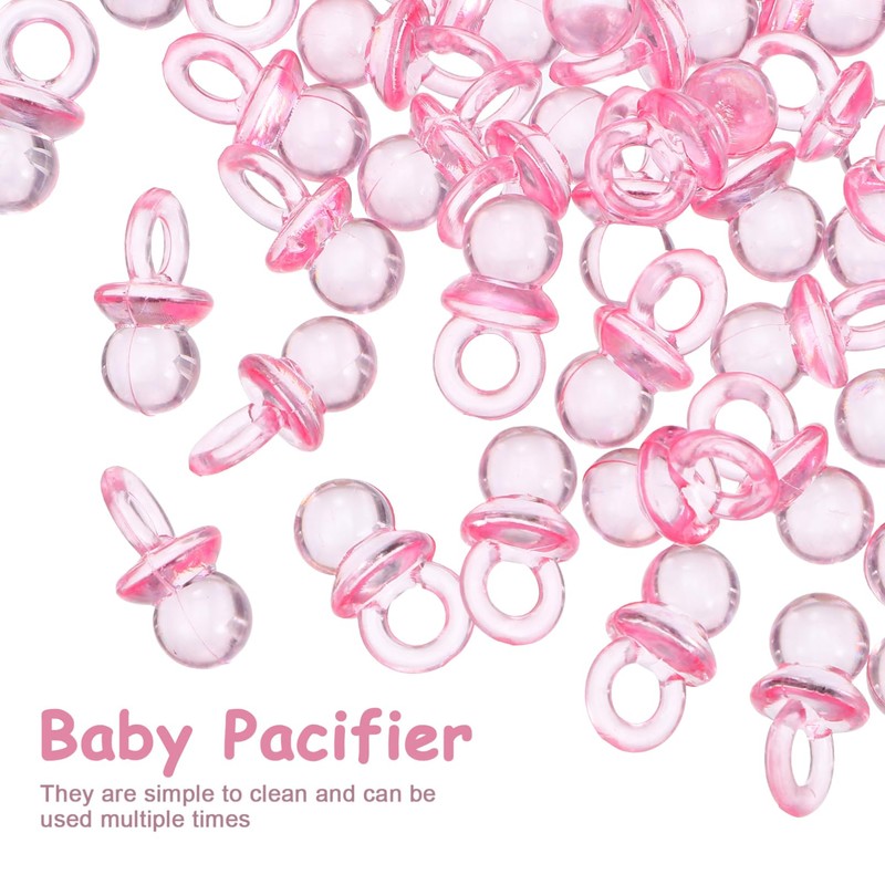 SHOWERORO 100 Pcs Acrylic Pacifier Beads Pacifier Shower Party Mini