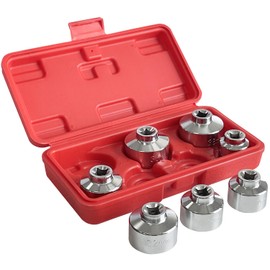 Socpuro 7 Pcs Oil Filter Wrench Socket Set, 3/8 inch Drive Low Profile Oil Canister Socket Set, Universal Oil Filter Cap Socket Remover Tool 24-38mm