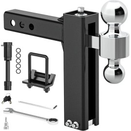 Sulythw Adjustable Trailer Hitch Fits 2" Receiver 8" Drop Hitch Ball Mount 12,500 GTW