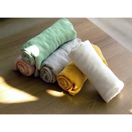 Muslin Bedside Sleeper Bassinet Sheets 2 Pack to Fit Maxi COSI, Milliard, MiClassic, Mika Micky Bassinet, Soft and Breathable Muslin Bassinet Sheet(34"x21"x5") for Boys and Girls, White