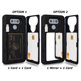 TORU CX PRO Case for LG G6 / LG G6 Plus, with Card Holder | Slim Protective Shockproof Cover with Hidden Credit Cards Wallet Flip Slot Compartment Kickstand | Include Mirror and USB Adapter - Black