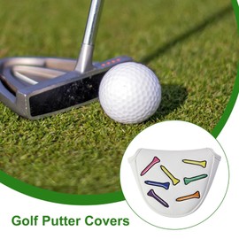 Golf Putter Covers,Magnetic PU Leather Protective Club Cover - Portable Golfing Accessories, Protective Headcover with Embroidery for Men Women Friends Golfer Athlete