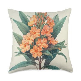 Oleander Bouquet Floral Pastel Colors Graphic Throw Pillow