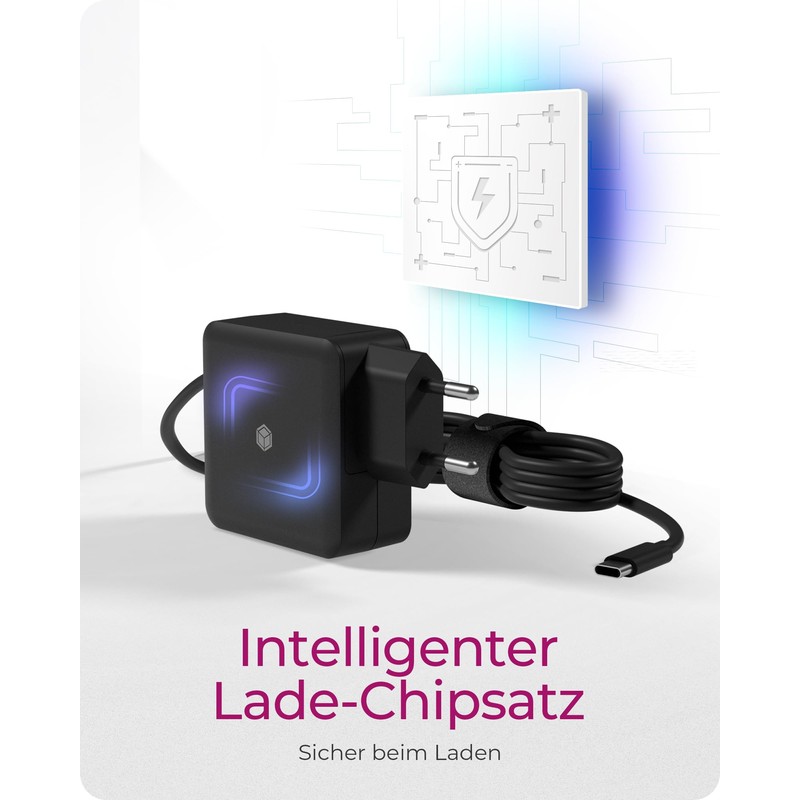 ICY BOX 65 W USB-C Charger, PD 3.0 Charger, 65