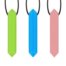 Sensory Chew Necklace, 3 pcs Best for Kids or Adults That Like Biting or Have Autism, Oral Motor Chewy Teether with Wearable Rope, for Autistic, ADHD, Oral Motor Boys and Girls Children