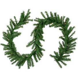 Northlight Pre-Lit Sierra Noble Fir Artificial Christmas Garland Clear Lights, 9' x 10", Green