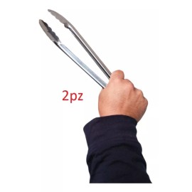 Genéricos varios Pinzas Para Pan O Multiusos De Acero Inoxidable 30cm, 2 Pzs