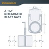 POWERTEC 2-1/2" Blast Gate, Clog Resistant & Anti Gap Tapered