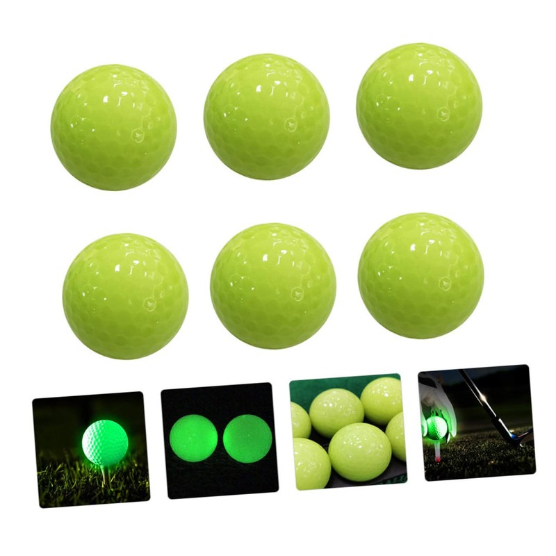 SUPVOX 6pcs Luminous Golf Balls for Night Practice Glow The