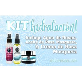 JYE Kit Hidratación! Agua de Rosas, Aceite de Rosa Mosqueta, Crema de Rosa Mosqueta