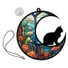 Levemolo Acrylic Cat Hanging Ornament Decorative Moon Shaped Window Decor