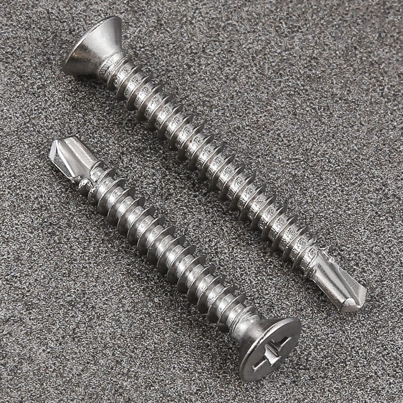 Wensilon（250pcs）#8×1-1/4”for Sheet Metal Self-Tapping Screws 410 Stainless Steel Flat Head