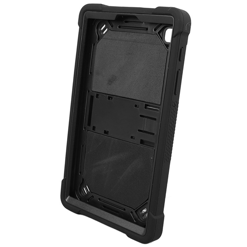 Tablet Case Black Silicone Precise Cutouts Shock Absorbent Stable Kickstand