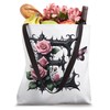 Letter E Initial Floral Monogram Rose Pink Flower Butterfly Tote