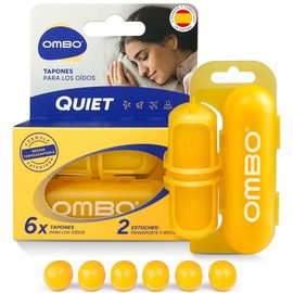 OMBO Quiet Thermal Adjustable and Mouldable Ear Plugs - Hypoallergenic and Reusable - 3 Pairs + Carry Bag