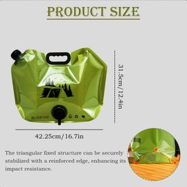 Food-Grade Water Storage Bag - Premium 8L Collapsible, Thickened PE Reusable Water Bladder | Ideal for Camping, Hiking, Backpacking | Space-Saving Design, Durable Folding Water Container (1-Pack)