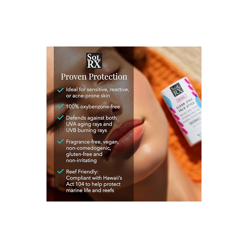 SolRx Zinc Stick Protector Solar SPF 50 Active óxido de