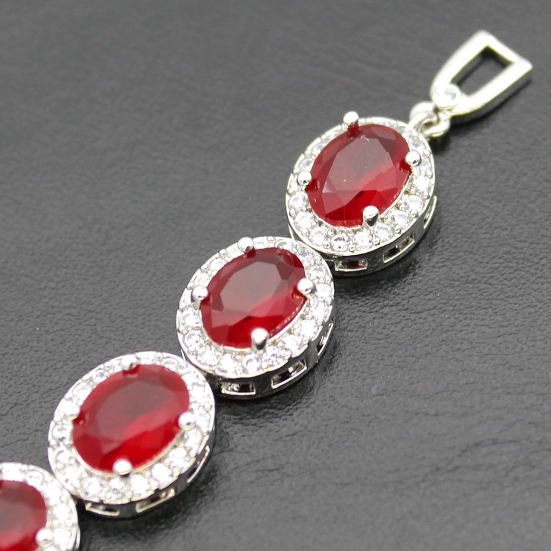 Hermosa Oval Ladies Tennis Bracelet Sapphire Ruby Emerald White Topaz