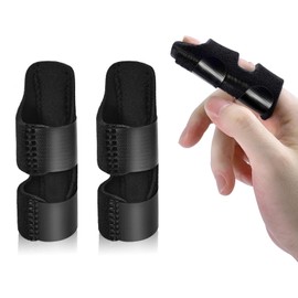 Finger Splints, 2pcs Finger Braces with 6pcs Nylon Sleeves for Arthritis Knuckle Immobilization