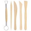 HARFINGTON 5pcs Wooden Clay Sculpting Tools Double-Headed Crafts Modeling kit