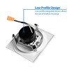 NICOR Lighting 4 inch White Square Multi-Adjustable Recessed LED Downlight,