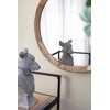 Udorich Stylish Transitional Decor Mango Wood Wall Mirror, Natural Frame