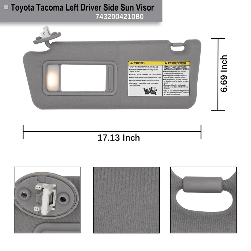 NHILES Driver & Passenger Side Sun Visor Replacement Fits for
