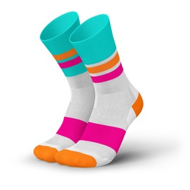 INCYLENCE ULTRALIGHT Running Socks for Men and Women, Breathable and Ultra Thin 1 Pair, Tracks Cyan Pink