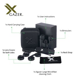 Xgazer Optics 8x32 Ultra HD Certvision Binoculars, Anti-Reflective Lenses Waterproof, Fogproof, Rainproof | Hunting, Safari, Birding, Bird Watching, Sporting Events | Incl. Strap, Hard Case, Covers