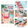 Lyreh Christmas July Garden Flag, 18x12 Inch Santa Claus Tropical
