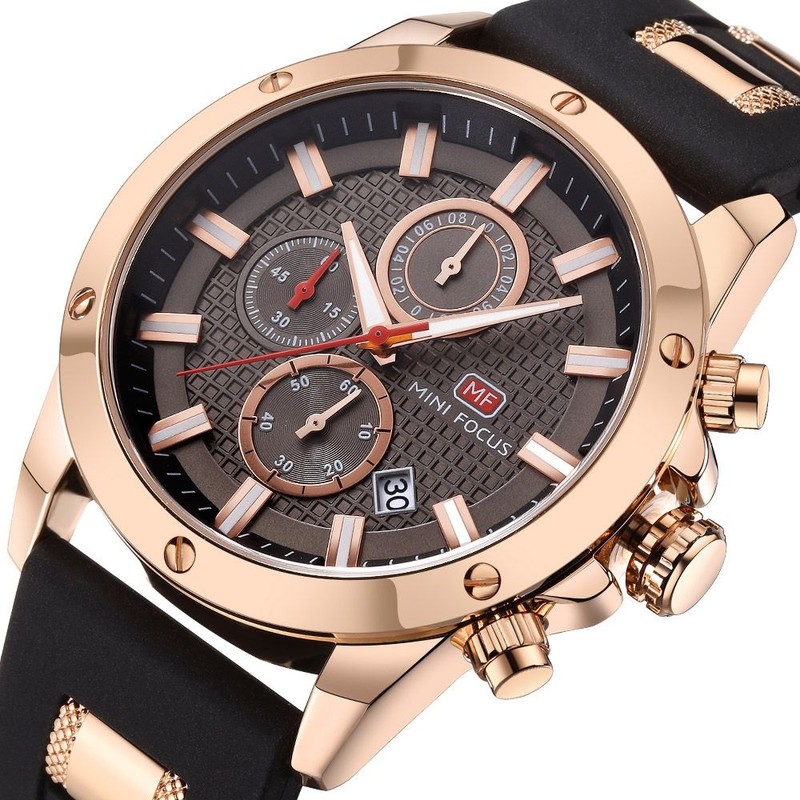 Minifocus 미니포커스 남성 러버메탈밴드 손목시계 MF0089G Minifocus Men's Rubber Metal