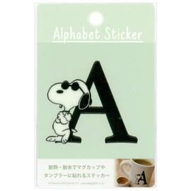 スヌーピー[ステッカー]耐熱耐水イニシャルステッカー/アルファベット A ピーナッツ