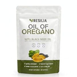 Resilia Softgels with Black Seed Oil 6000mg – Premium Grade Oregano Oil Capsules for Immune & Digestive Support – Non-GMO, Gluten-Free Softgels – Natu