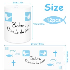 Tea Light Fish Decoration Pack of 12 Tea Light Holders Fish Table Decoration Beautiful That You Are Decorative Christening Girl Boy Suitable for Communion, Confirmation, Christening, for Tea Lights