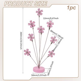 FINGERINSPIRE Photo Tree Holder Clip Cherry Blossoms 8-Branch Family Tree Picture Frame Pearl Pink Flower 304 Stainless Steel Name Card Photo Memo Holders with Iron Clip for Wedding Birthday Party