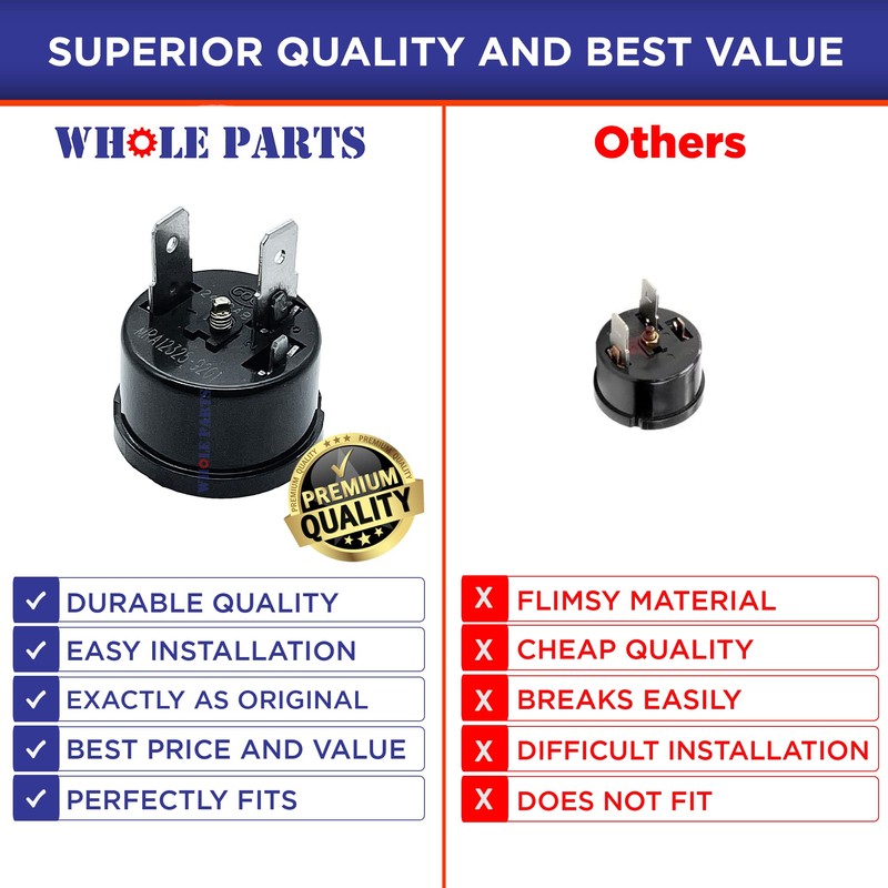 Whole Parts Refrigerator Compressor Overload Protector Part # 6750CL0001D -