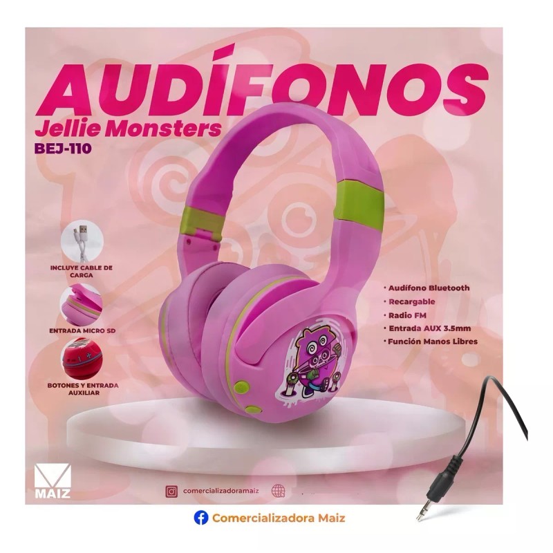 Maíz Audifonos Diadema Bluetooth Inalambricos Radio Fm Niños Color Azul