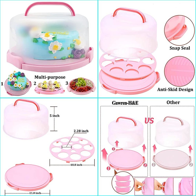 Gawren-H&E 678pcs Cake Decorating Kit,Baking Supplies with Decorating Tools,Cake Carrier,Cake
