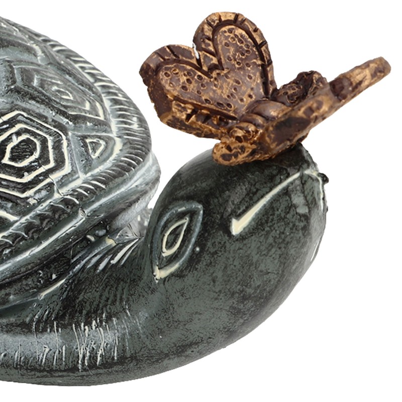 Turtle Butterfly Garden Statue Resin Fade Proof Weather Resistant Curious