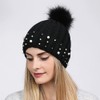 Topwon Women Winter Beanie Hat with Pom Knit Skull Cable